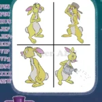 Winnie The Pooh - Rabbit The Diligent Gardener - Watering Plants Hat And Various Standing Poses - Hundred Acre Wood - Filled Embroidery - Instant Download