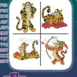 Winnie The Pooh - Tigger And Pooh Bear Adventures - Robin Hood Apple Fun Character - Hundred Acre Wood - Filled Embroidery Design - Instant Download