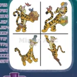 Winnie The Pooh - Tigger Gentle And Studious Fun - Birds Reading Glasses Py Hat Poses - Hundred Acre Wood - Filled Embroidery Design - Instant Download