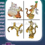 Winnie The Pooh - Tigger Birthday Fun And Balancing Acts - Bouncing With Joy Poses - Hundred Acre Wood - Filled Embroidery Design - Instant Download