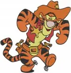 Winnie The Pooh - Tigger Pirate Musician And Pooh Pal - Accordion Pirate Costume Fun - Hundred Acre Wood - Filled Embroidery Design - 5788