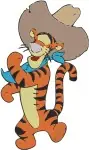 Winnie The Pooh - Tigger Cowboy And Scarf Fashion - Western Style And Cozy Tiger Poses - Hundred Acre Wood - Filled Embroidery Design - 5789
