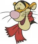 Winnie The Pooh - Tigger Cowboy And Scarf Fashion - Western Style And Cozy Tiger Poses - Hundred Acre Wood - Filled Embroidery Design - 5792