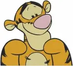 Winnie The Pooh - Tigger Face Portraits And Autumn Fun - Pumpkin Wheelbarrow Leaves - Hundred Acre Wood - Filled Embroidery Design - 5794