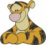 Winnie The Pooh - Tigger Face Portraits And Autumn Fun - Pumpkin Wheelbarrow Leaves - Hundred Acre Wood - Filled Embroidery Design - 5795