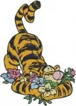 Winnie The Pooh - Tigger Autumn And Spring Fun - Leaves Umbrella Flower Basket Poses - Hundred Acre Wood - Filled Embroidery Design - 5800