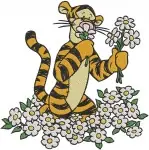 Winnie The Pooh - Tigger Floral Fun And Honey Pot Bounce - Gentle And Energetic Tiger Poses - Hundred Acre Wood - Filled Embroidery Design - 5801
