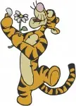 Winnie The Pooh - Tigger Floral Fun And Honey Pot Bounce - Gentle And Energetic Tiger Poses - Hundred Acre Wood - Filled Embroidery Design - 5802