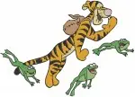 Winnie The Pooh - Tigger Frog Friends And Pumpkin Patch Fun - Playful Tiger Adventures - Hundred Acre Wood - Filled Embroidery Design - 5811