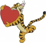 Winnie The Pooh - Tigger Winter Sports And Love - Hockey Shovel He And Festive Poses - Hundred Acre Wood - Filled Embroidery Design - 5822