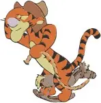 Winnie The Pooh - Tigger The Bouncy Tiger - Honey Pot Baseball And Joyful Poses - Hundred Acre Wood - Filled Embroidery Design - 5832