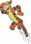 Winnie The Pooh - Tigger Relaxing On Beach Chair And Bouncing With Pooh Bear - Hundred Acre Wood Fun - Filled Embroidery Design - 5833
