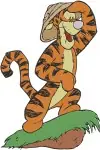 Winnie The Pooh - Tigger The Adventurous Tiger - Log Skiing Detective And Various Poses - Hundred Acre Wood - Filled Embroidery Design - 5837