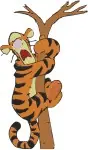 Winnie The Pooh - Tigger The Playful Tiger - Hanging Walking Stick And Race Car Driver Poses - Hundred Acre Wood - Filled Embroidery Design - 5841
