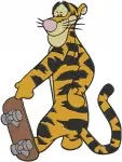 Winnie The Pooh - Tigger The Playful Tiger - Hanging Walking Stick And Race Car Driver Poses - Hundred Acre Wood - Filled Embroidery Design - 5843