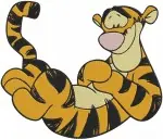 Disney Winnie Pooh Tigger Lying Down Relaxing Walking Playful Striped Tiger Collection - Filled Embroidery Design - 5870
