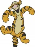 Disney Winnie Pooh Tigger Lying Down Relaxing Walking Playful Striped Tiger Collection - Filled Embroidery Design - 5871