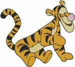 Disney Winnie Pooh Tigger Lying Down Relaxing Walking Playful Striped Tiger Collection - Filled Embroidery Design - 5872