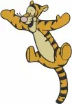 Disney Winnie Pooh Tigger Standing Bouncing On Tail Classic Tiger Character - Filled Embroidery Design - 5880