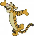 Disney Winnie Pooh Tigger Stretching Lying Down Bouncing Playful Energetic Designs - Filled Embroidery Design - 5881