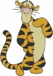 Disney Winnie Pooh Tigger Sitting Lying Down Relaxed Happy Tiger Poses - Filled Embroidery Design - 5887