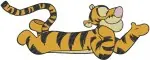 Disney Winnie Pooh Tigger Sitting Lying Down Relaxed Happy Tiger Poses - Filled Embroidery Design - 5888