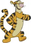 Disney Winnie Pooh Tigger Walking Waving Holding Flower Pot Friendly Tiger Bundle - Filled Embroidery Design - 5890