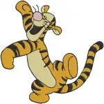 Disney Winnie Pooh Tigger Walking Waving Holding Flower Pot Friendly Tiger Bundle - Filled Embroidery Design - 5891