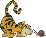 Disney Winnie Pooh Tigger Sitting With Flower Playing Violin Digging Hole Collection - Filled Embroidery Design - 5899