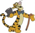 Disney Winnie Pooh Tigger Sitting With Flower Playing Violin Digging Hole Collection - Filled Embroidery Design - 5900