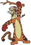 Disney Winnie Pooh Tigger Playing Drum Dancing Lying Down With Honey Pot - Filled Embroidery Design - 5903