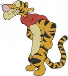 Disney Winnie Pooh Tigger Holding Stick Standing Tall Walking Energetic - Filled Embroidery Design - 5906