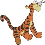 Disney Winnie Pooh Tigger Pouncing Action Sitting Up Playful Tiger Character Designs - Filled Embroidery Design - 5909