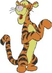 Disney Winnie Pooh Tigger Pouncing Action Sitting Up Playful Tiger Character Designs - Filled Embroidery Design - 5911