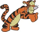 Disney Winnie Pooh Tigger Pouncing Action Sitting Up Playful Tiger Character Designs - Filled Embroidery Design - 5912
