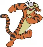 Disney Winnie Pooh Tigger Leaping Running Bouncing Full Of Energy Tiger - Filled Embroidery Design - 5916