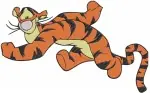Disney Winnie Pooh Tigger Jumping High Flower On Tail Flying Happy Tiger Set - Filled Embroidery Design - 5921