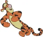 Disney Winnie Pooh Tigger Jumping High Flower On Tail Flying Happy Tiger Set - Filled Embroidery Design - 5922