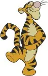 Disney Winnie Pooh Tigger Jumping High Flower On Tail Flying Happy Tiger Set - Filled Embroidery Design - 5924