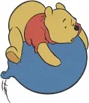 Disney Winnie Pooh Bear On Balloon Floating Various Balloon Colors Lightheed Bundle - Filled Embroidery Design - 5943