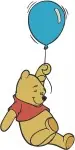 Disney Winnie Pooh Bear On Balloon Floating Various Balloon Colors Lightheed Bundle - Filled Embroidery Design - 5945