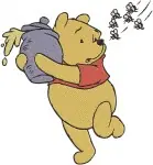 Disney Winnie Pooh Bear Eating Honey Covered In Honey Sweet Treats - Filled Embroidery Design - 5960