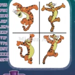 Winnie The Pooh - Tigger Maximum Bouncing Action - High Energy Acrobatic Tiger Poses - Hundred Acre Wood - Filled Embroidery Design - Instant Download