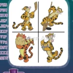 Winnie The Pooh - Tigger Fishing And Christmas With Piglet - Santa Sack Adventure Poses - Hundred Acre Wood - Filled Embroidery Design - Instant Download