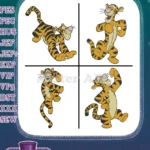 Disney Winnie Pooh Tigger Energetic Poses Jumping Waving Fun Loving Tiger Set - Filled Embroidery Design - Instant Download