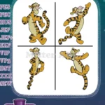 Disney Winnie Pooh Tigger Standing Bouncing On Tail Classic Tiger Character - Filled Embroidery Design - Instant Download