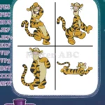 Disney Winnie Pooh Tigger Sitting Lying Down Relaxed Happy Tiger Poses - Filled Embroidery Design - Instant Download