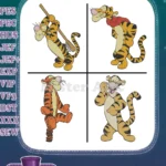 Disney Winnie Pooh Tigger Holding Stick Standing Tall Walking Energetic - Filled Embroidery Design - Instant Download