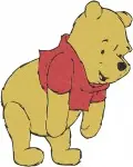 Disney Winnie Pooh Bear Sitting Quietly With Towel Playing With Blocks Collection - Filled Embroidery Design - 5979
