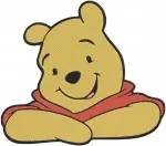 Winnie The Pooh Bear Various Portraits Resting Head And With Red Scarf Views - Filled Embroidery Design - 6032